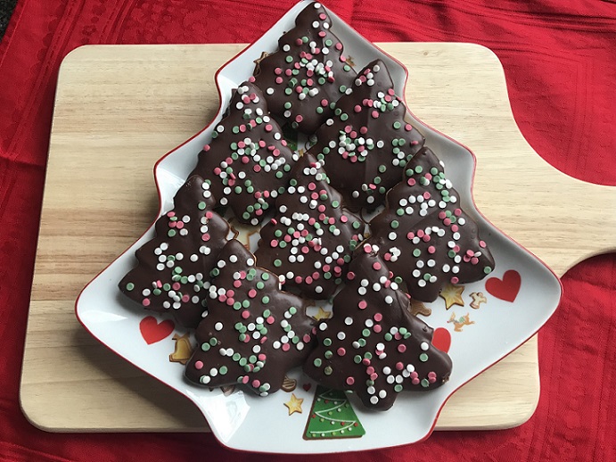 Kerstkoekjes met chocolade, gluten- en lactosevrij
