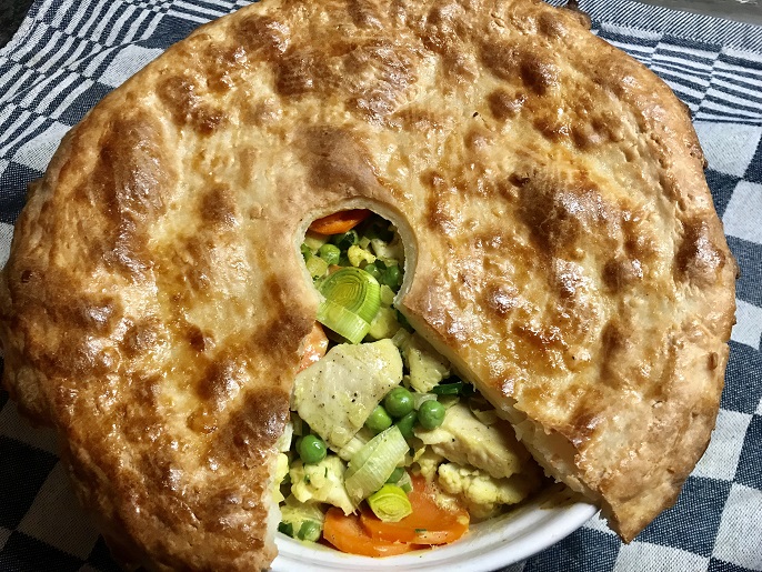 Romige kip en groenten pie (hartige taart)