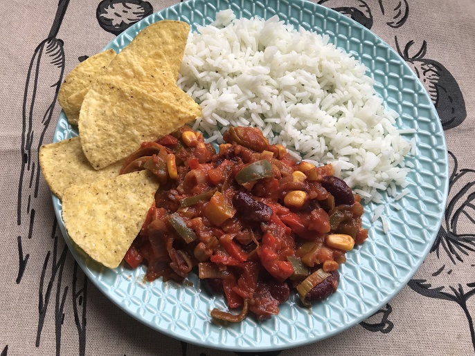 Chili sin carne, glutenvrij, vegan en super lekker!