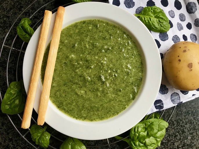 Spinazie broccoli soep, makkelijk, snel en gezond