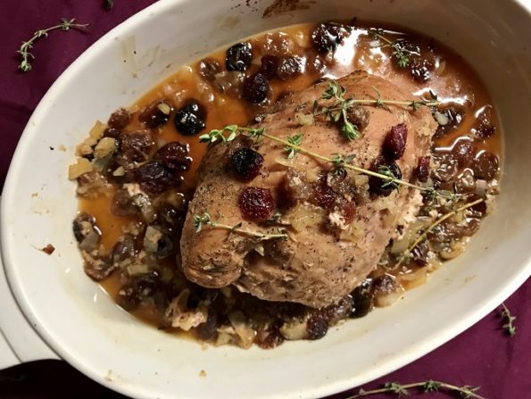 Beenham met cranberry's, honing en tijm