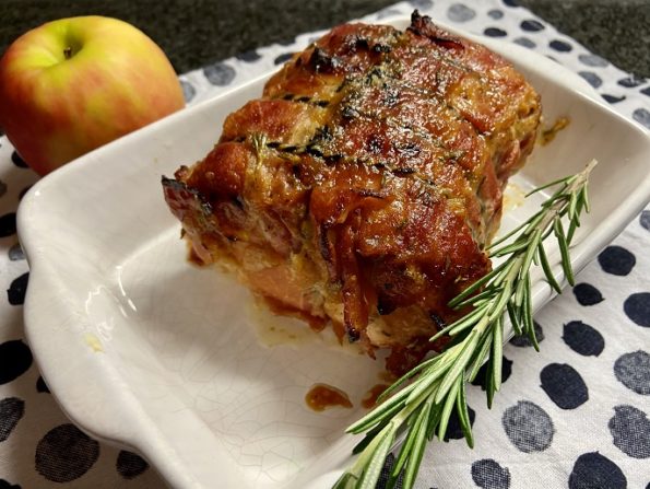 filet rollade met serranoham en honing-appel glaze