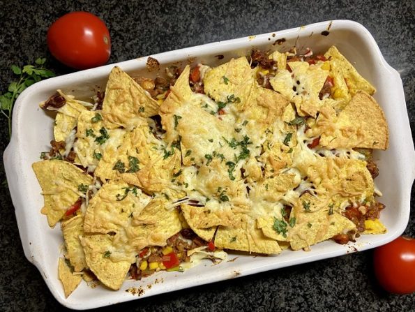 nacho's met gehakt, tomaat en kaas