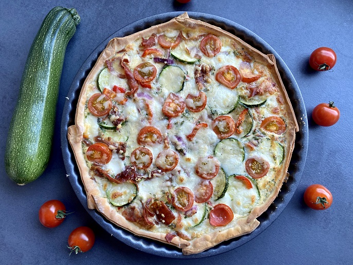 Italiaanse quiche met courgette en parmaham