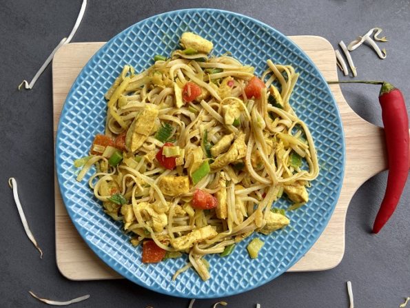 Roerbaknoedels kip kerrie glutenvrij