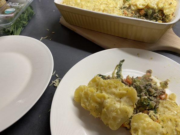 andijvie ovenschotel met winterpeen en gehakt