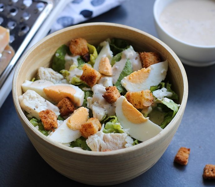 Caesarsalade, makkelijk, snel en glutenvrij