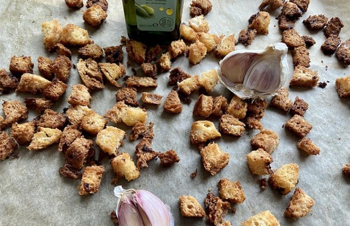 glutenvrije knoflookcroutons