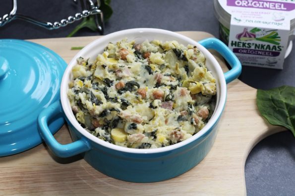Spinazie-preistamppot met Heks'nkaas