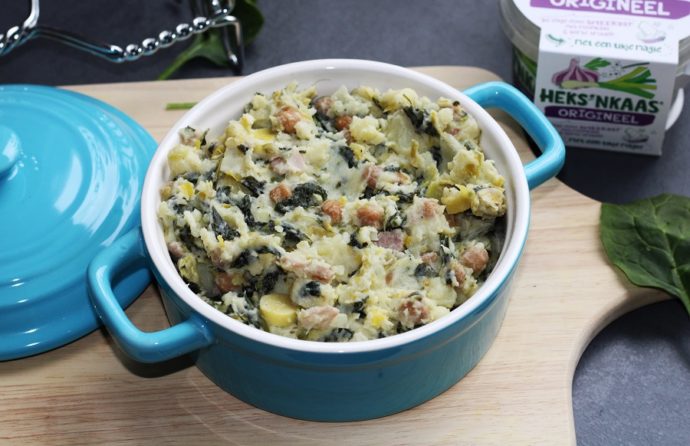 Spinazie-preistamppot met Heks'nkaas