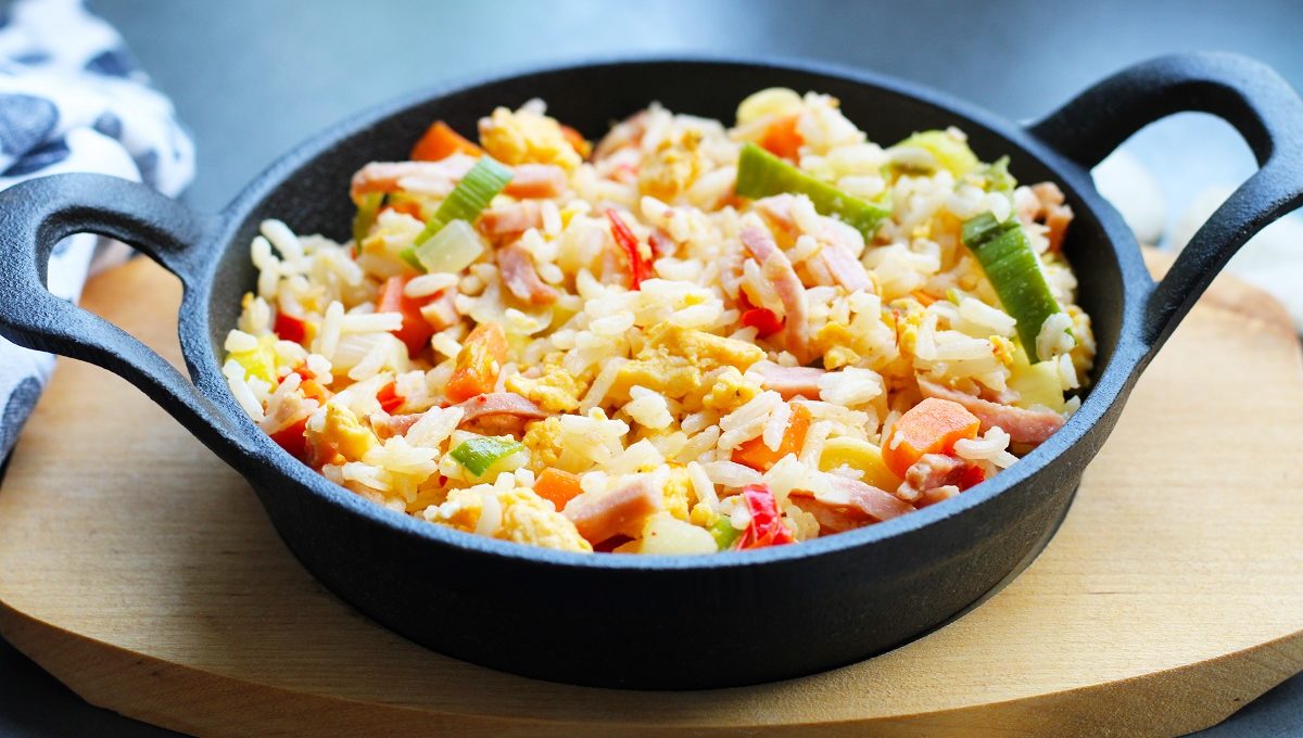 Kindernasi met ham en ei