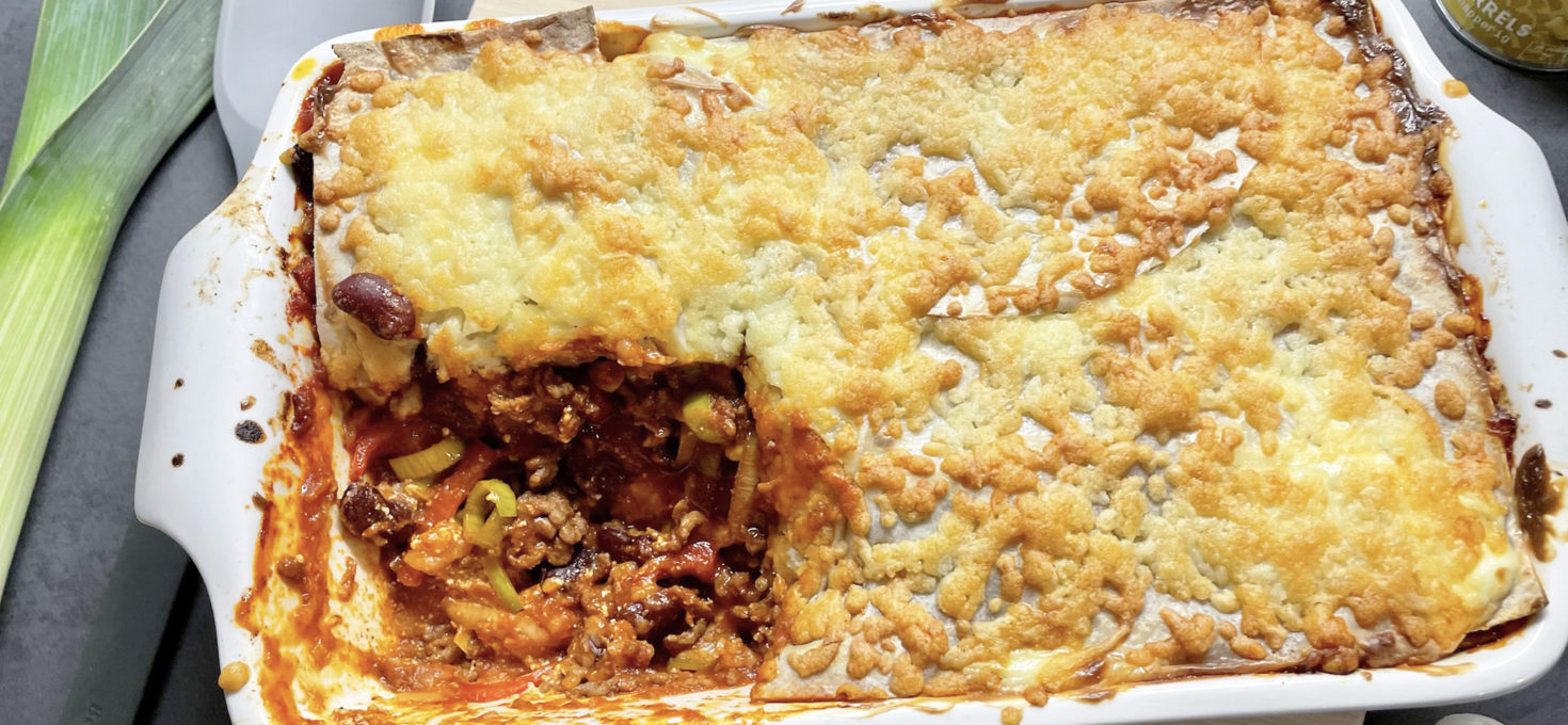 Mexicaanse tortilla lasagne