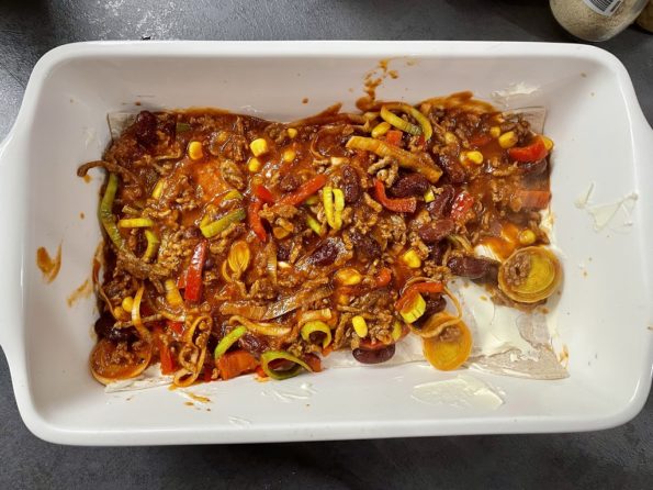 Mexicaanse tortilla lasagne