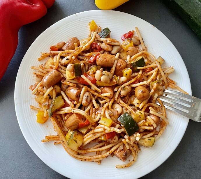 Kinderspaghetti met party knaks