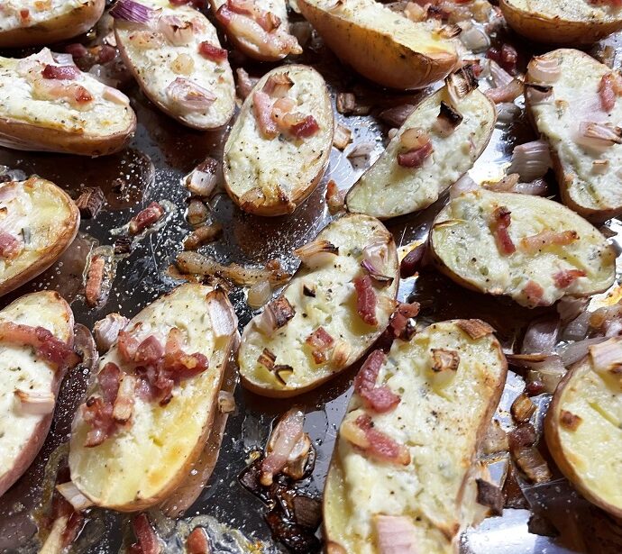 Rode krieltjes met Boursin uit de oven