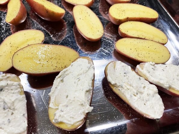 Rode krieltjes met Boursin