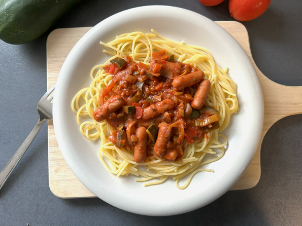 Kinderpastasaus met party knaks